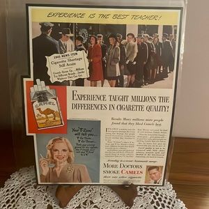 1945 Camel Cigarette vintage advertisement. "More Doctors Smoke Camels" ad.